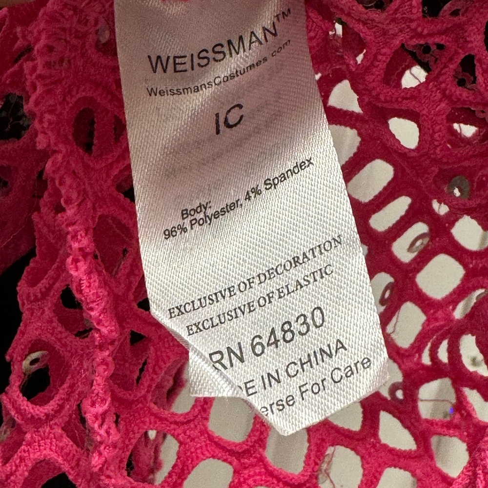 Weissman unitard and sequin mesh tank top dance costume, 80s, hip hop, size 1C - Picture 11 of 13